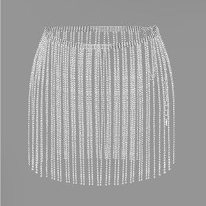 NWOT Micas rhinestone sheer mini skirt